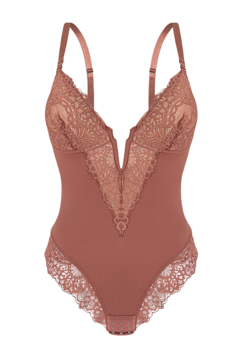 Body con Escote en V Profundo