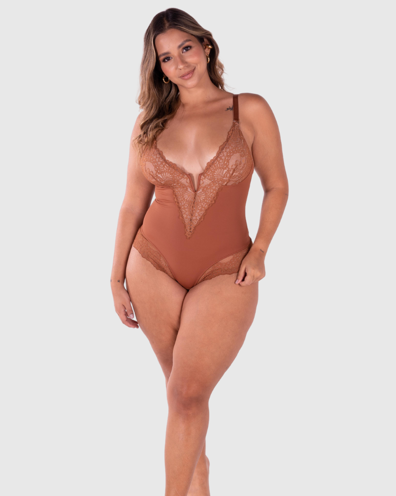 Body con Escote en V Profundo
