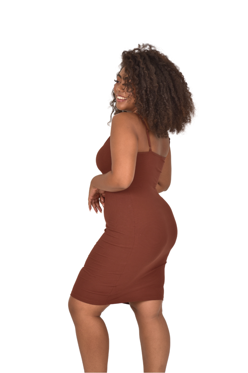 Minivestido de Descanso Modal con Faja Incorporada