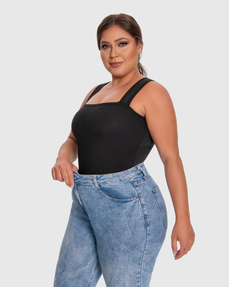 Body con Espalda de Nadadora y Tirantes Anchos