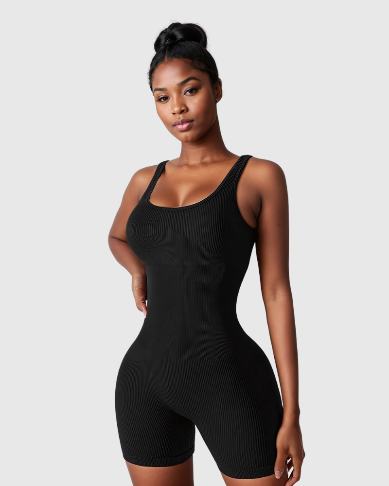 Pelele Acanalado con Escote Cuadrado