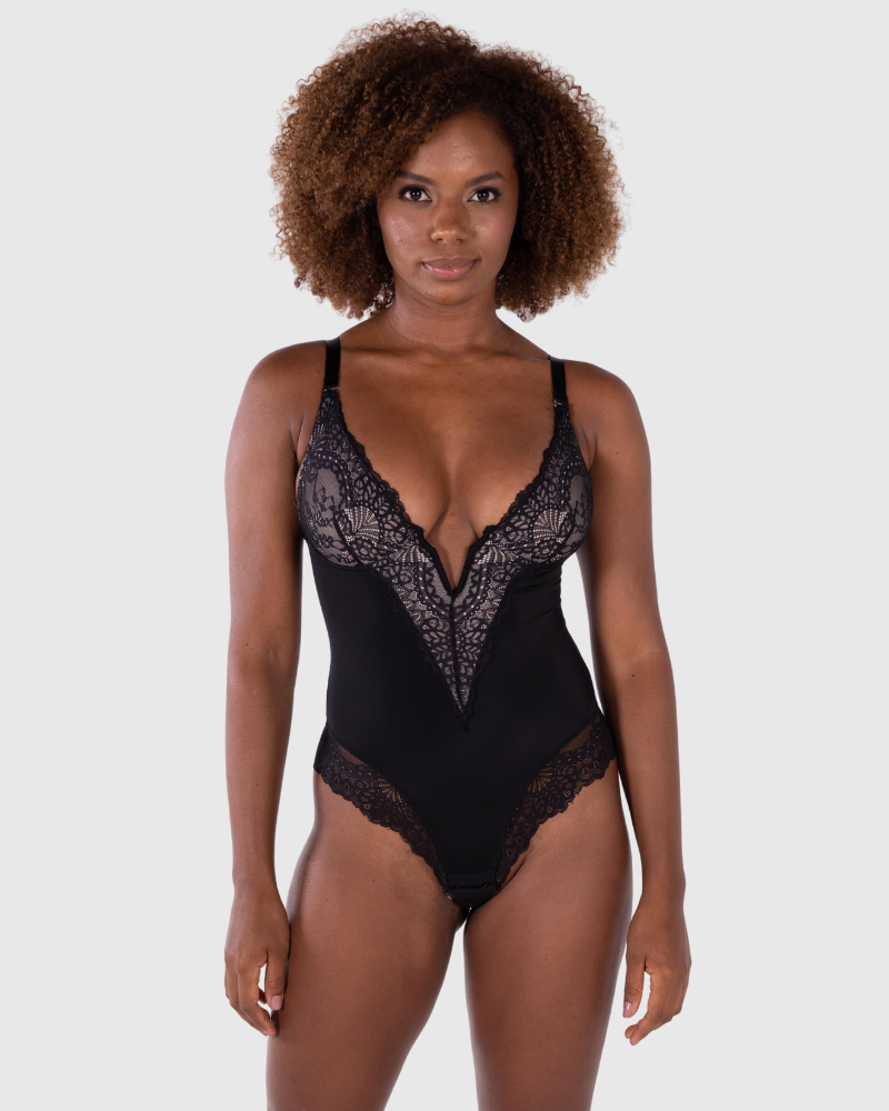 Body con Escote en V Profundo