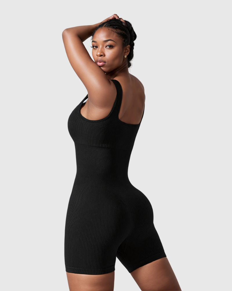 Pelele Acanalado con Escote Cuadrado