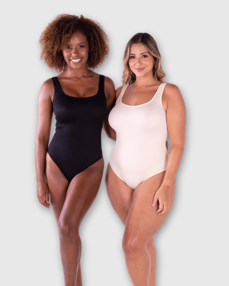 Body Acanalado con Escote Cuadrado