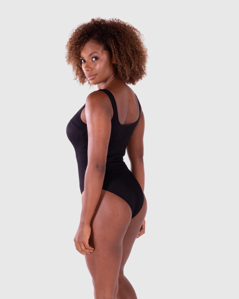 Body Acanalado con Escote Cuadrado